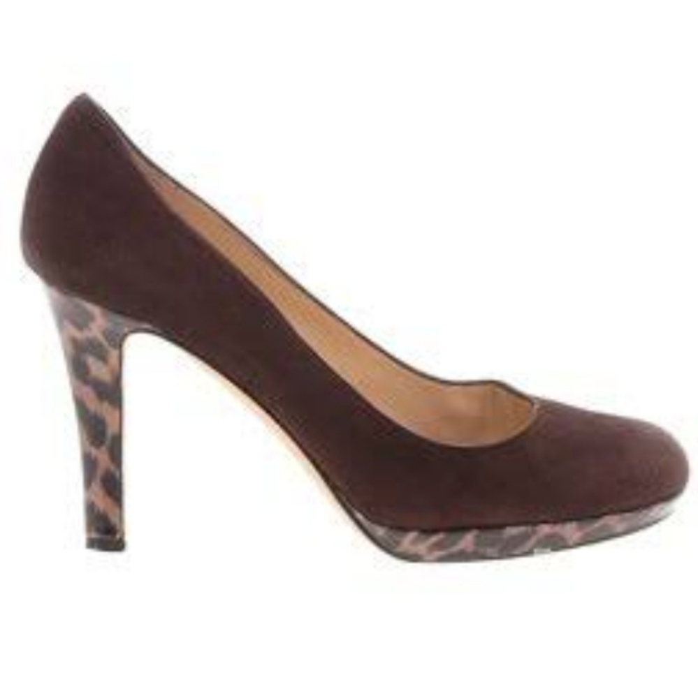 Kate Spade brown suede leopard heels